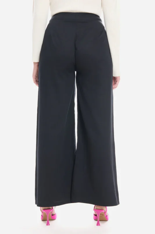 Satin Pleated Wide Leg Pants