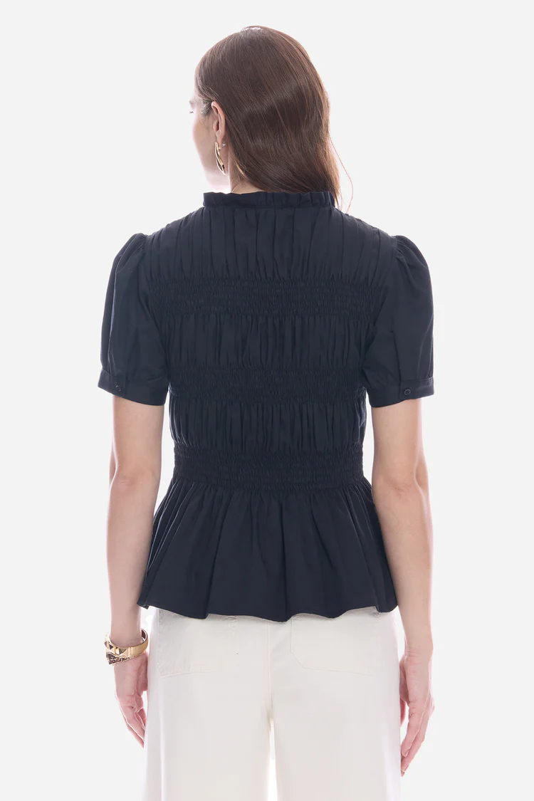 Smocked Fitted Peplum Style Top