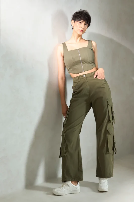 Straight-Fit Cargo Pants for Women