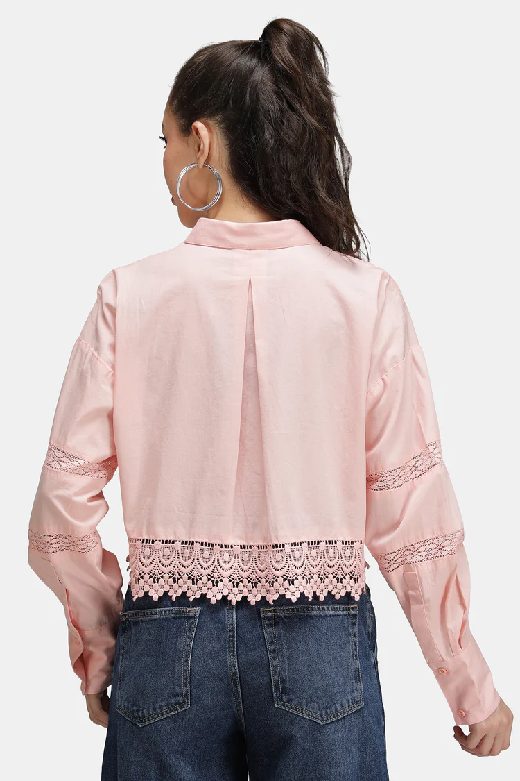 Cotton Lace Crop Shirt