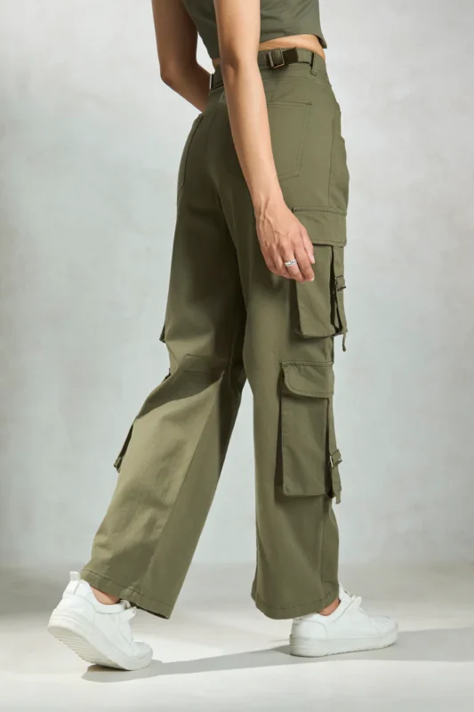 Straight-Fit Cargo Pants for Women