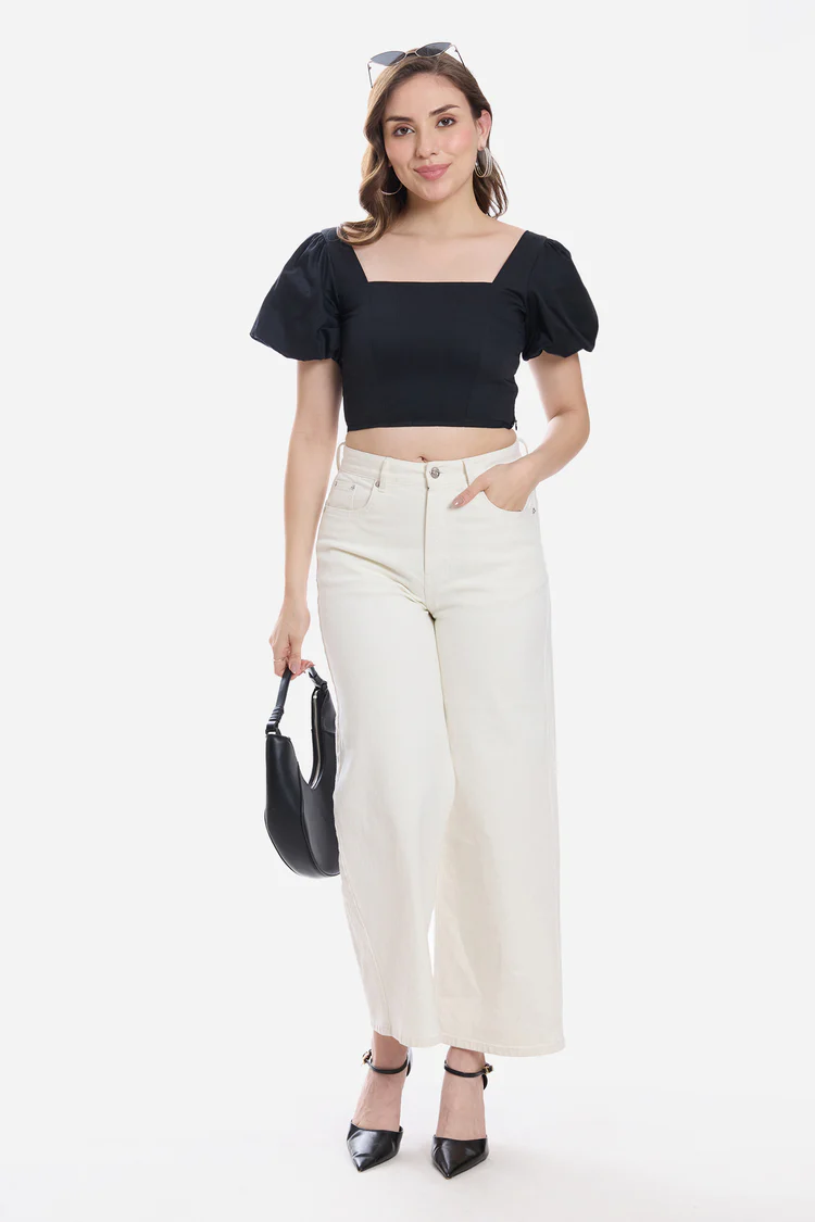 Cotton Corset Crop Top