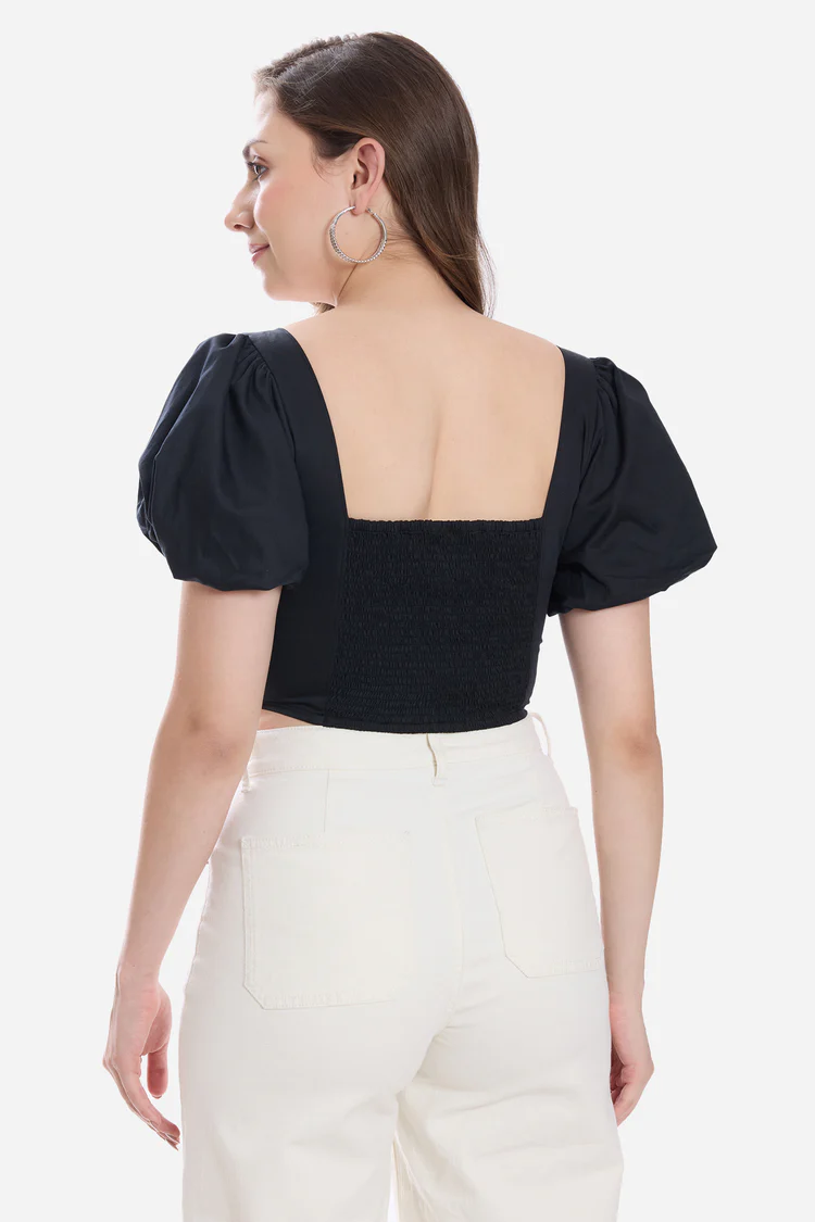 Cotton Corset Crop Top