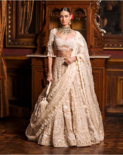 beige ivory lehenga set