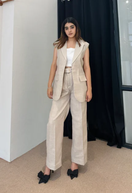 Beige Linen Co-ord Set