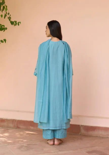 Blue Embroidered Kurta Set