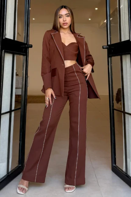 Cocoa Brown 3-Piece Suit Set