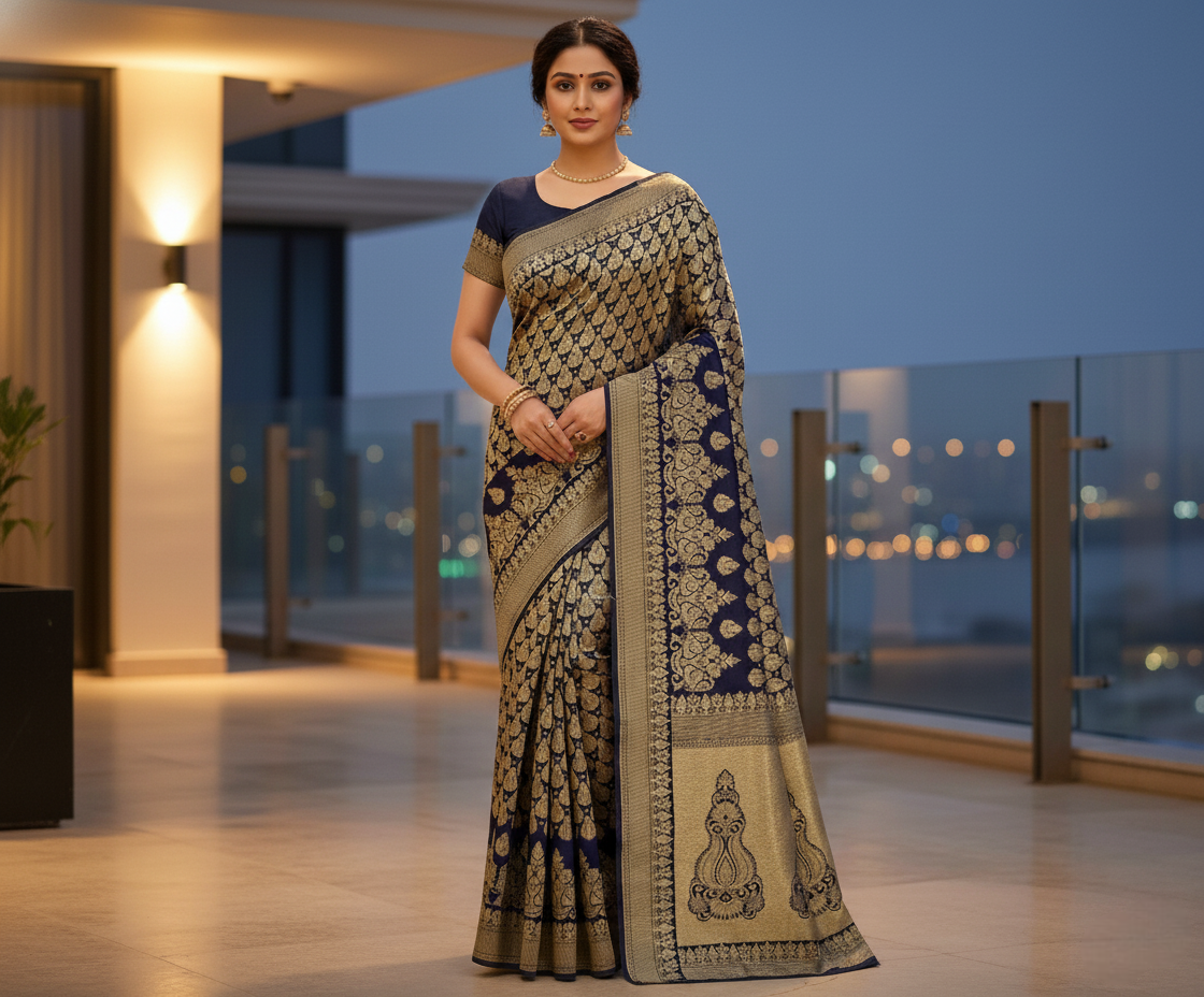 NavyBlueJacquardSilkKanjivaramSareeWithBlouse2.png